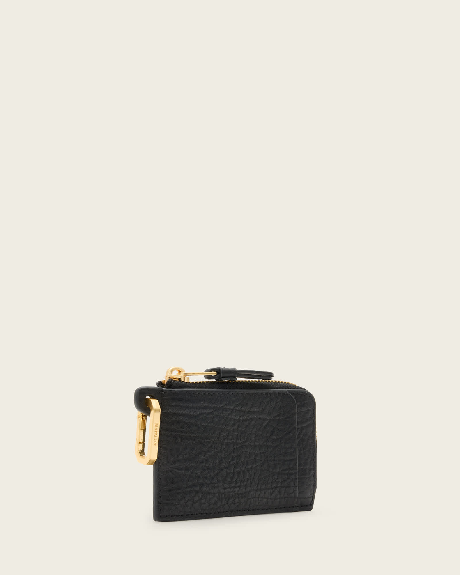 All Saints Remy Leather Grain Wallet Black