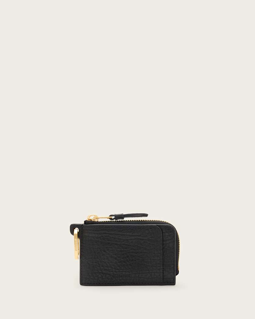 all saints Remy Leather Grain Wallet Black