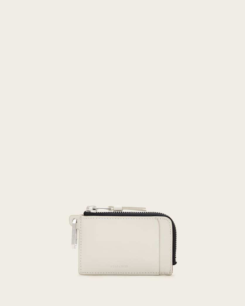 all saints Remy Leather Wallet Birch White