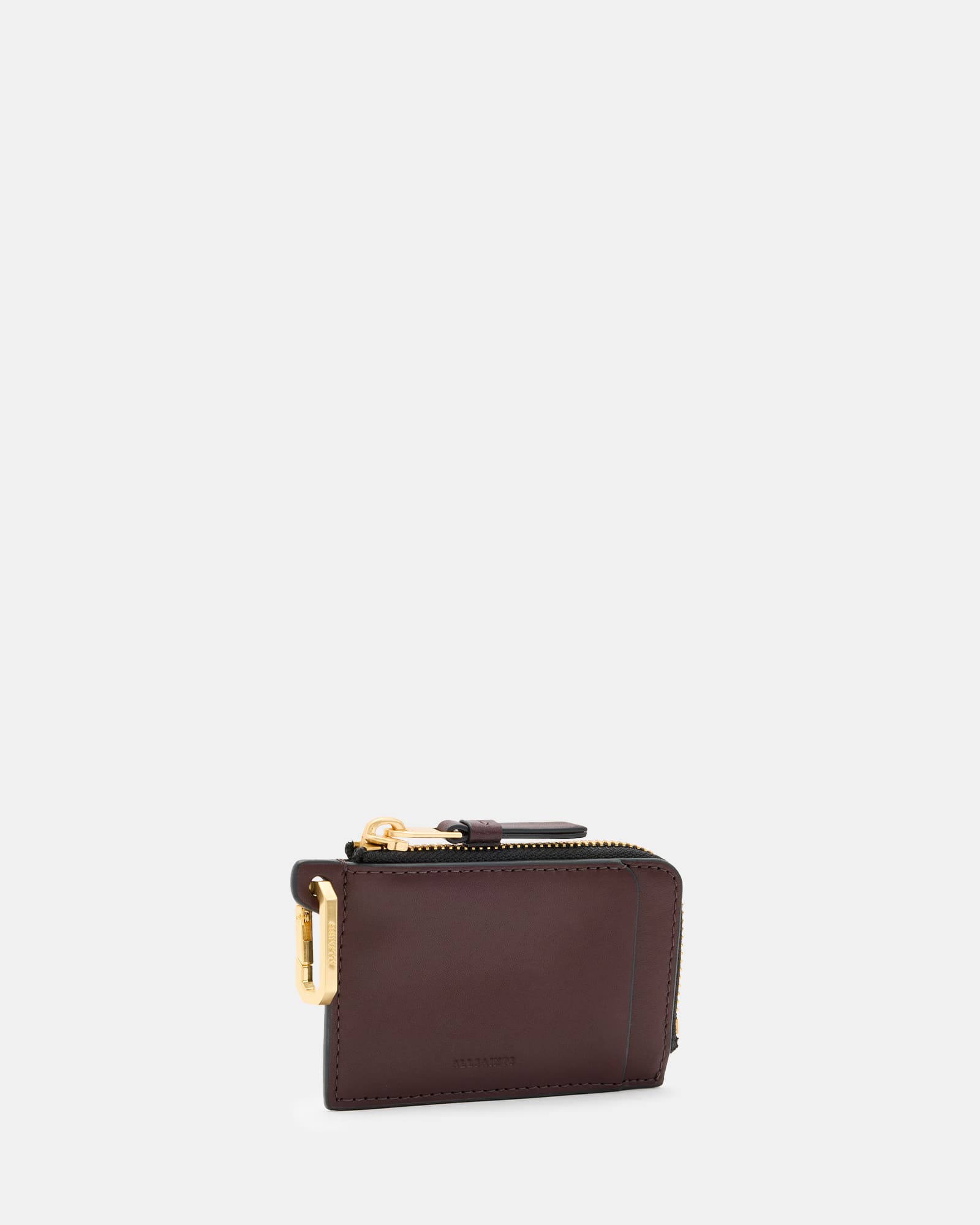 All Saints Remy Leather Wallet Burnt Red