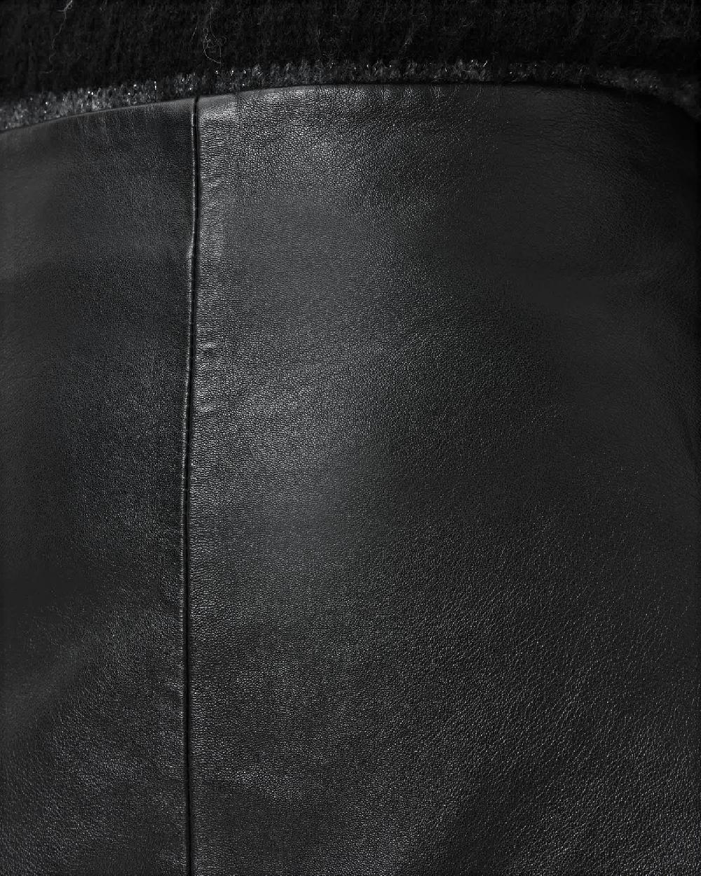 All Saints Renai Slim Fit Leather Mini Skirt Black