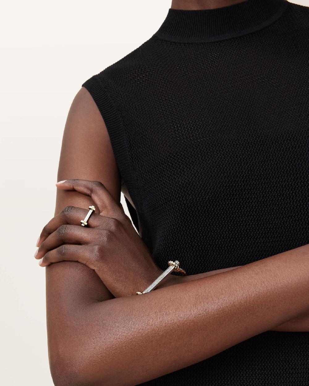 All Saints Rhea Two Tone Ring Gold Mix