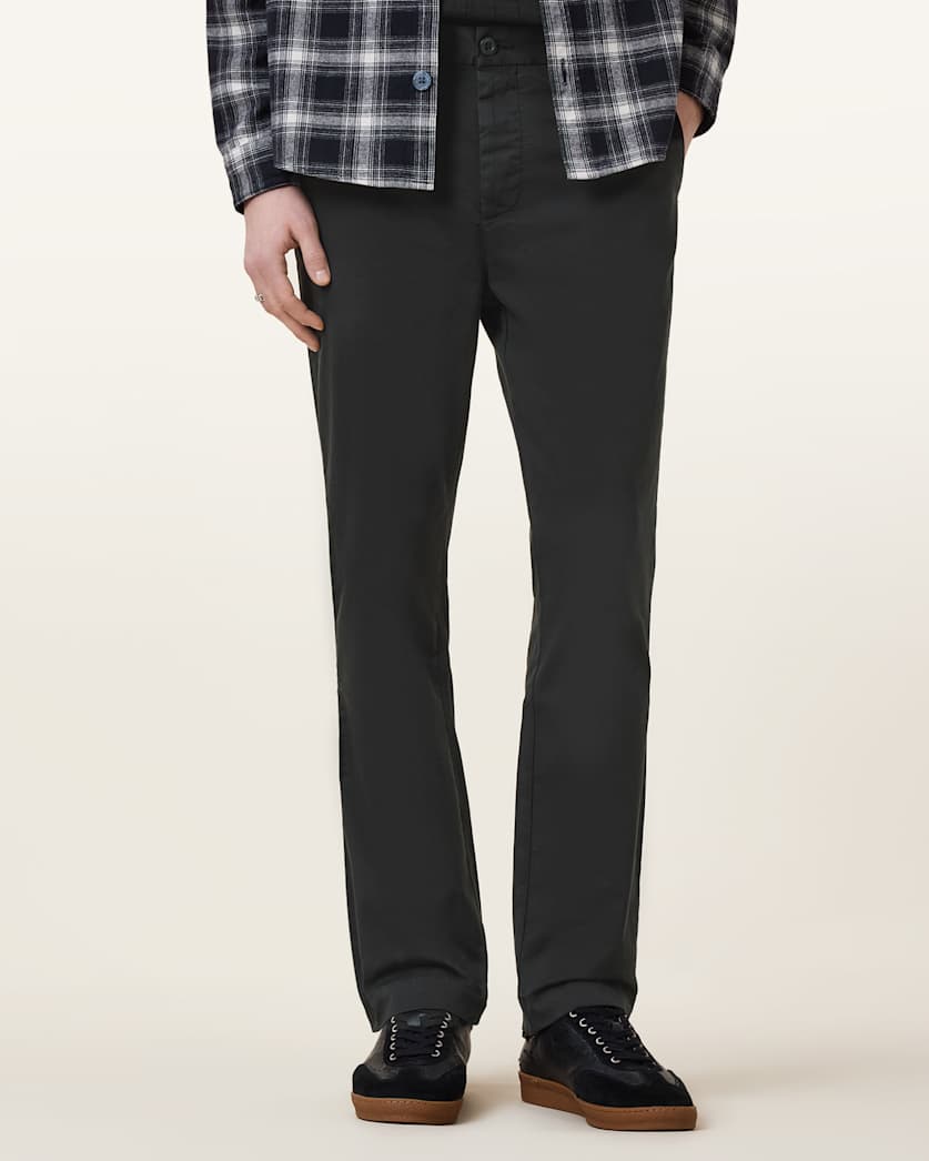 all saints Rhode Slim-Leg Trousers Liquorice Black