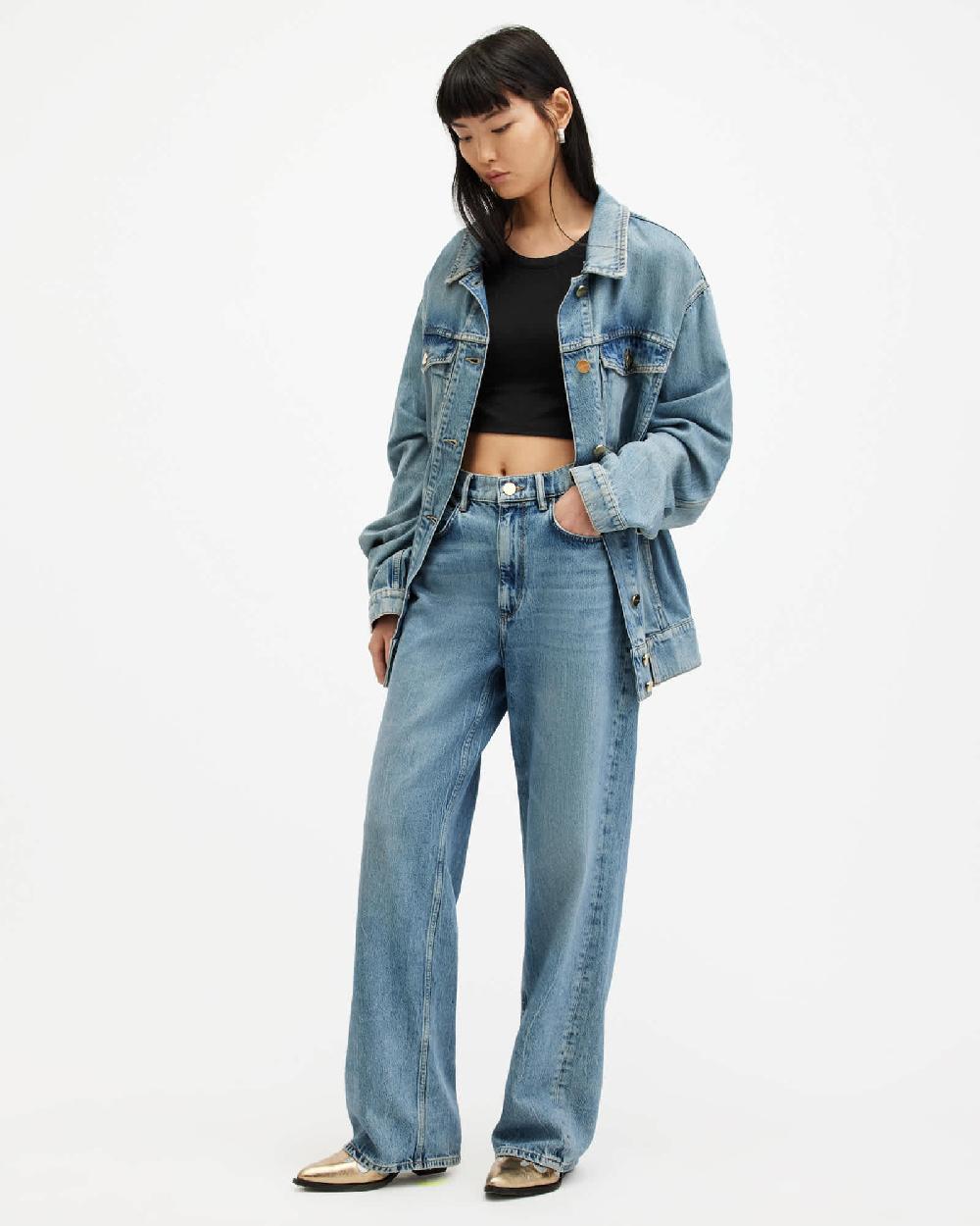 All Saints Rina Cropped Sleeveless Tank Top Black