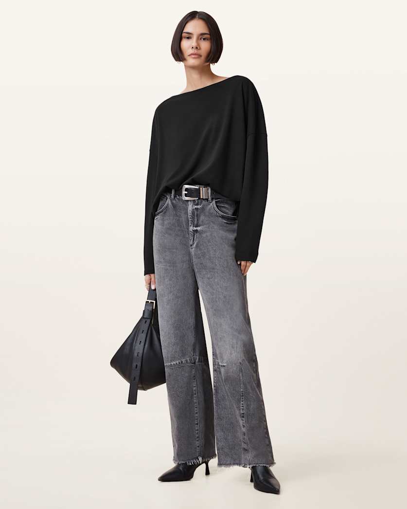 all saints Rita Relaxed Fit T-Shirt Black