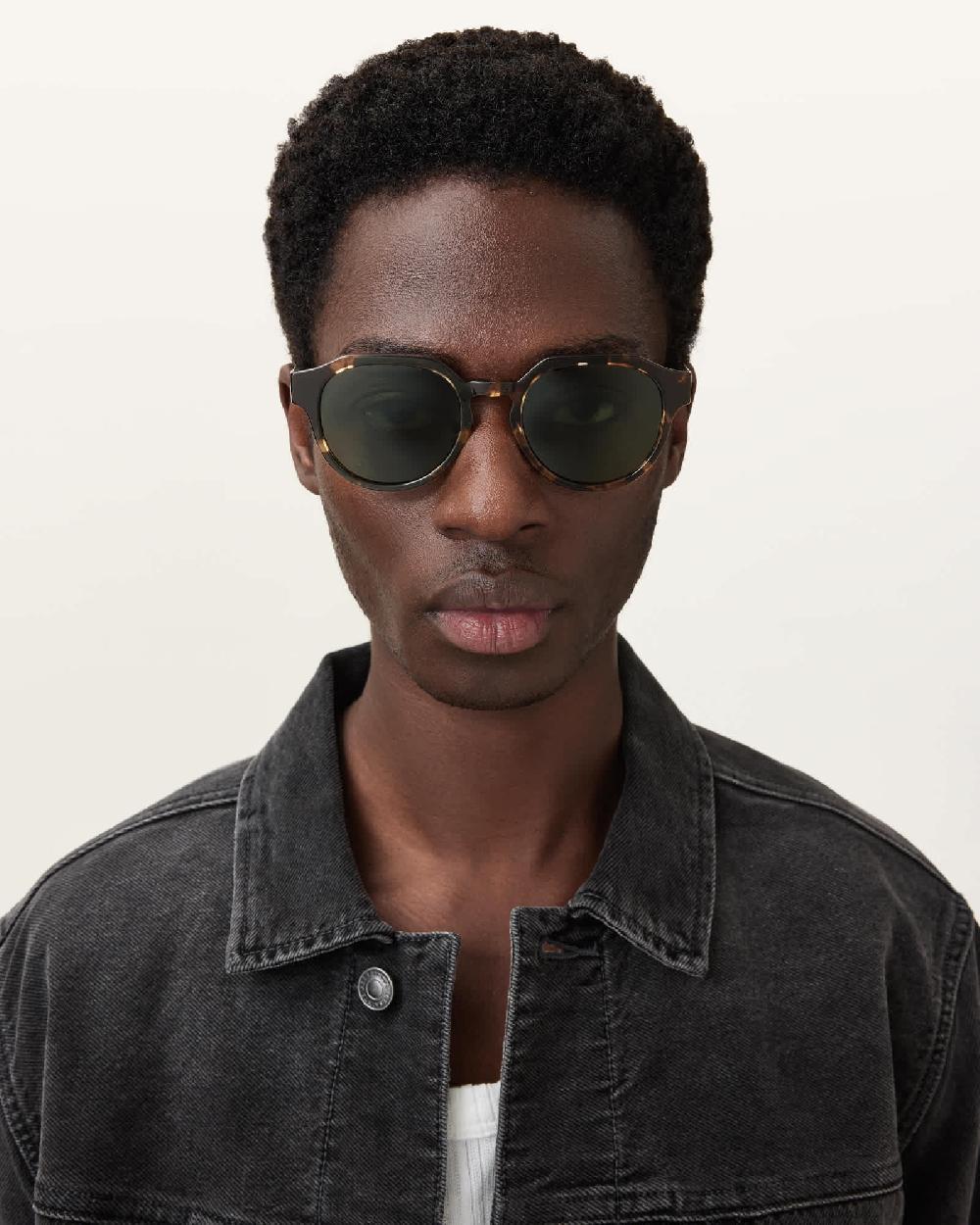 All Saints Roman Round Sunglasses Brown Demi Tort