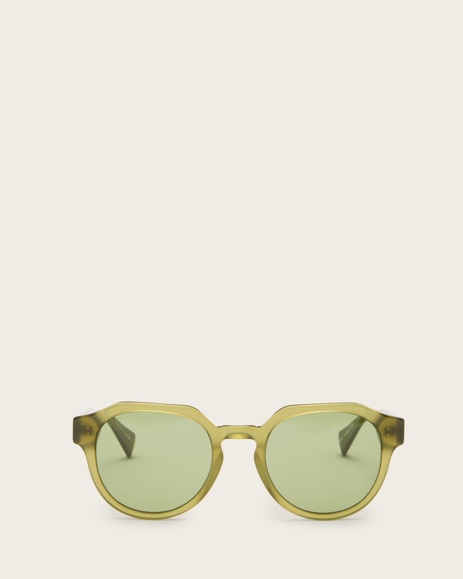 All Saints Roman Round Sunglasses Crystal Green