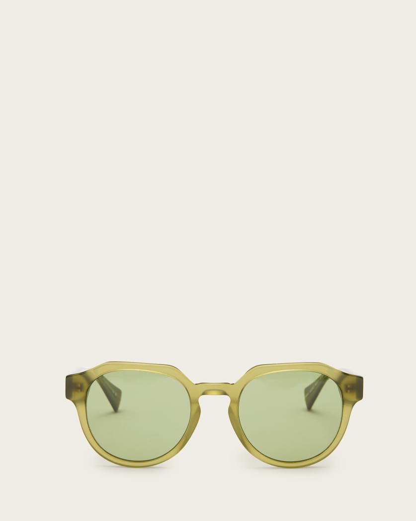 all saints Roman Round Sunglasses Crystal Green