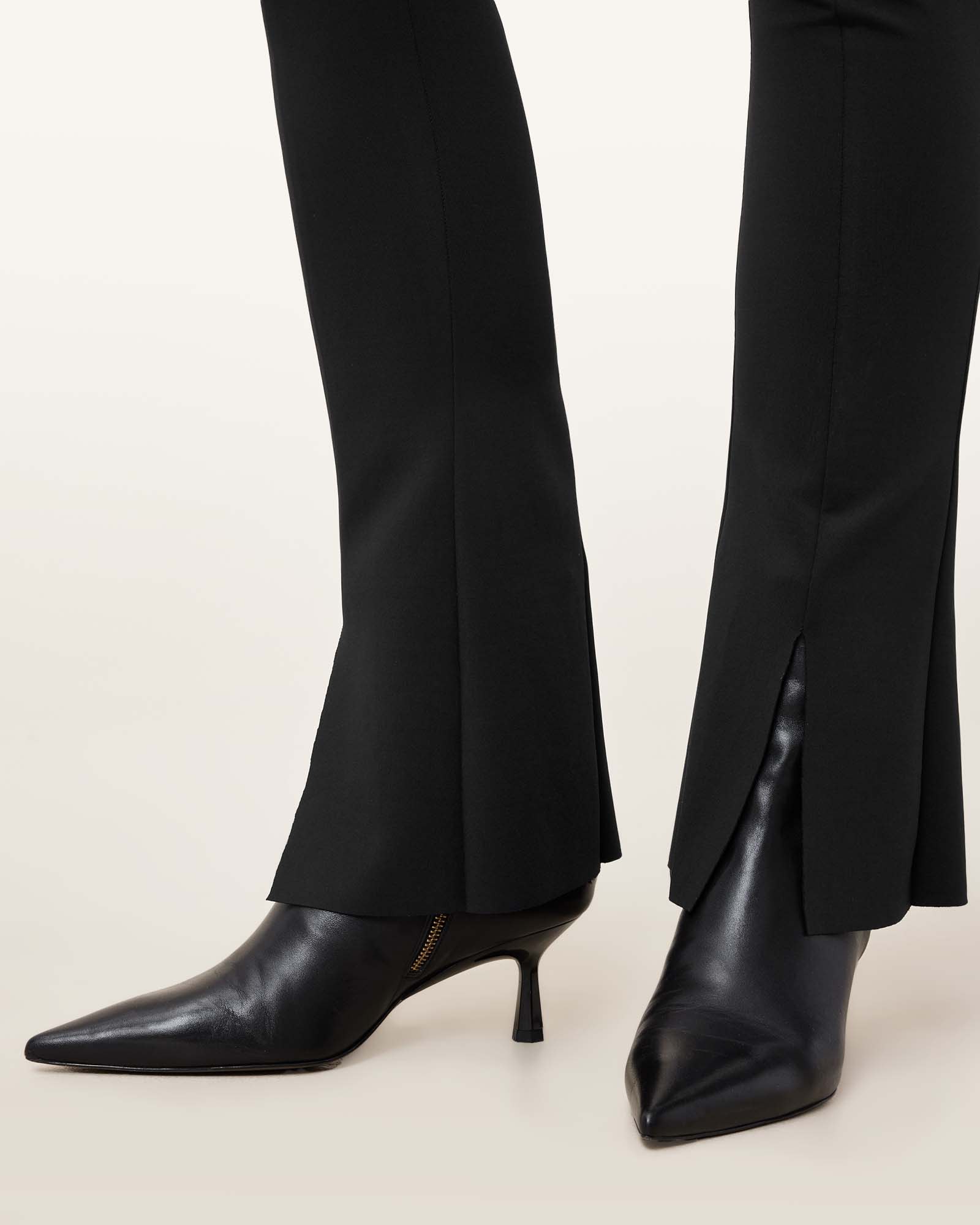 All Saints Ryla Flared Hem Slim Fit Pants Black