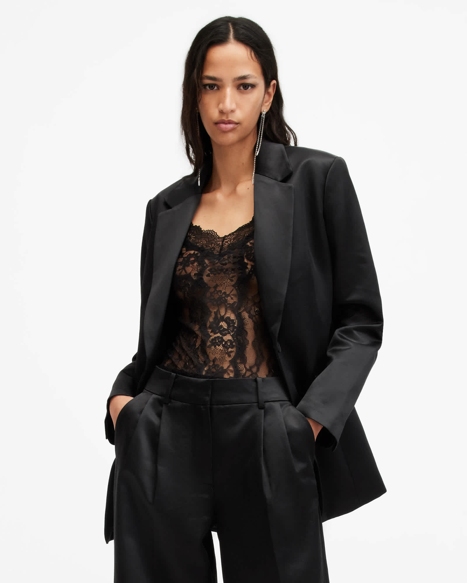 All Saints Sae Relaxed Fit Blazer Black