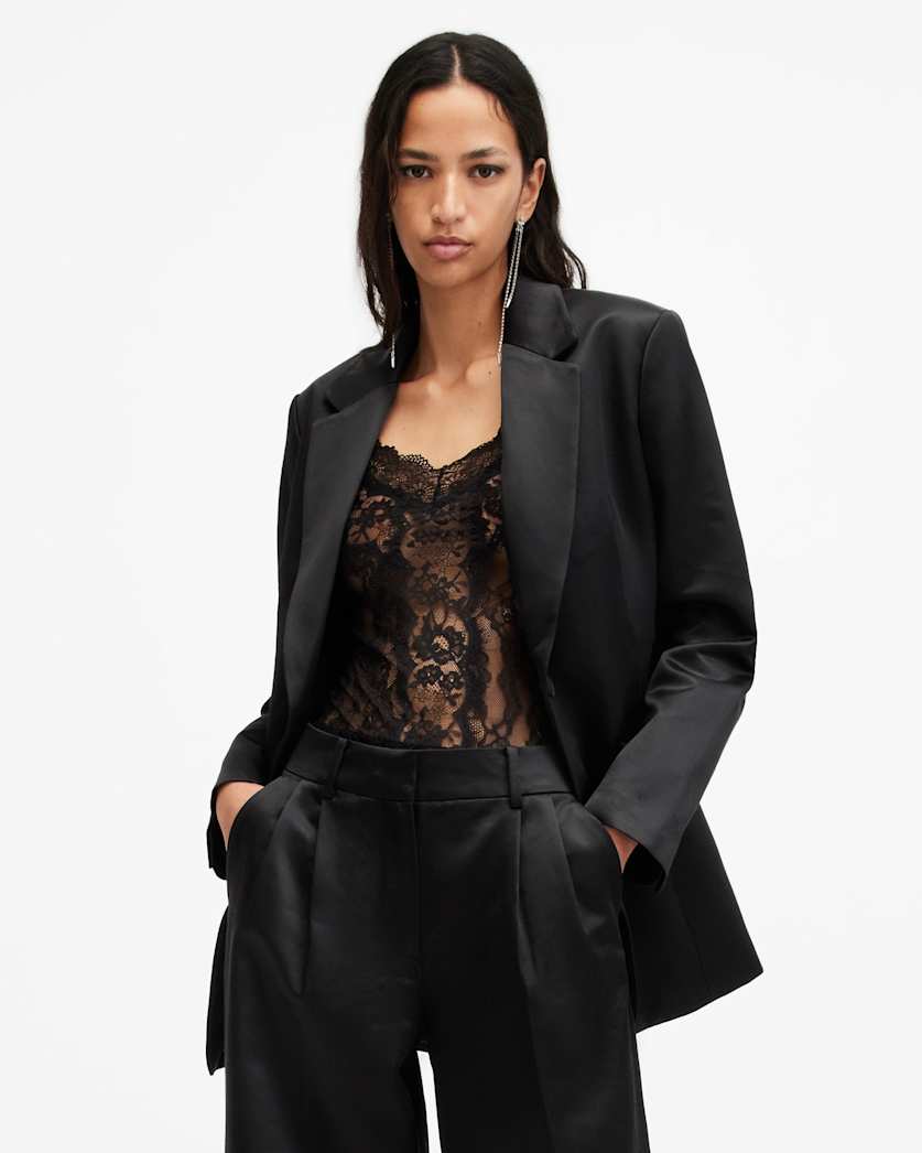 all saints Sae Relaxed Fit Blazer Black