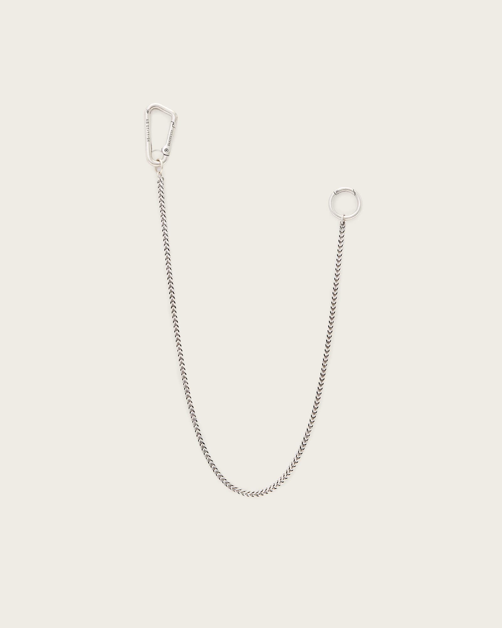 All Saints Sam Key Chain Warm Silver