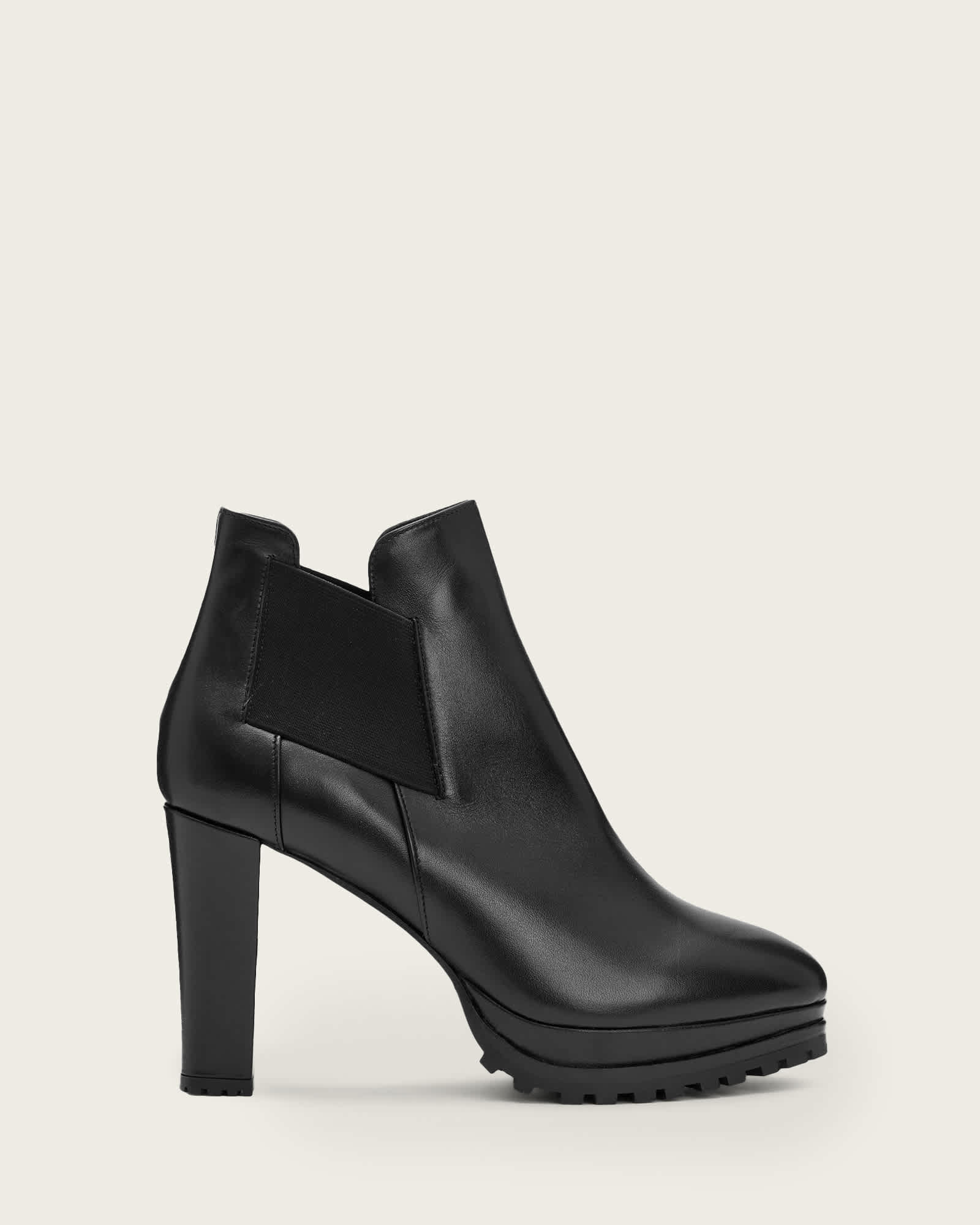 All Saints Sarris Patent Leather Boots Black