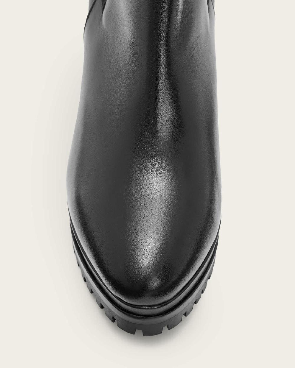 All Saints Sarris Patent Leather Boots Black