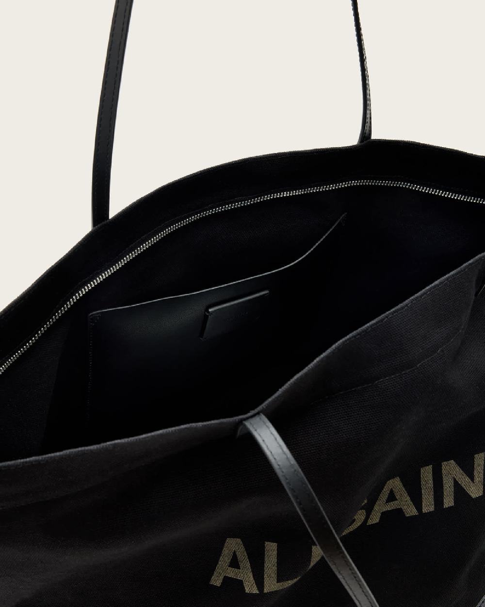 All Saints Serafina Canvas Tote Bag Black