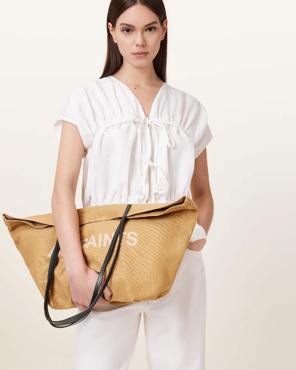 All Saints Serafina Canvas Tote Bag Palisade Tan