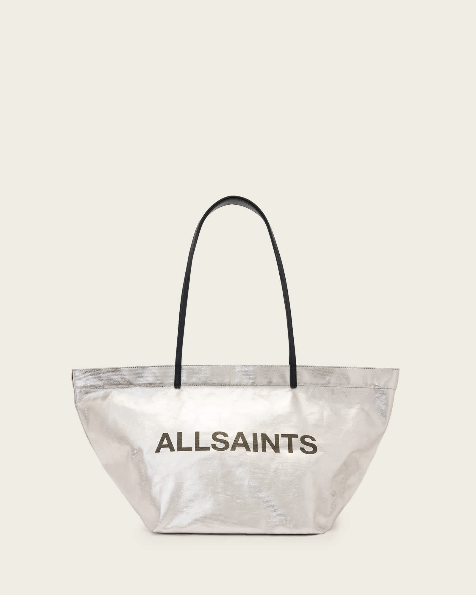 All Saints Serafina Canvas Tote Bag Silver