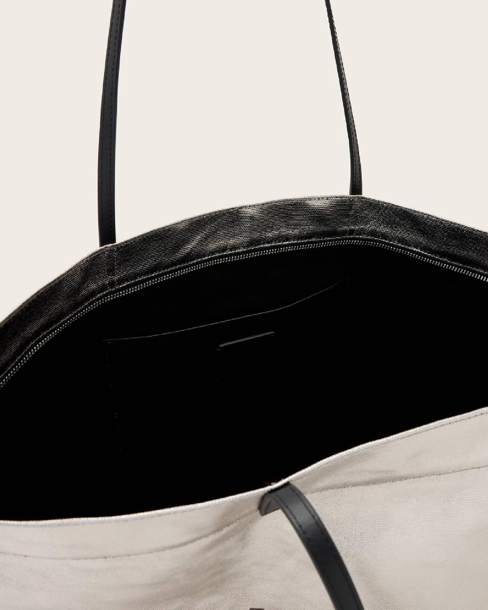 All Saints Serafina Canvas Tote Bag Silver