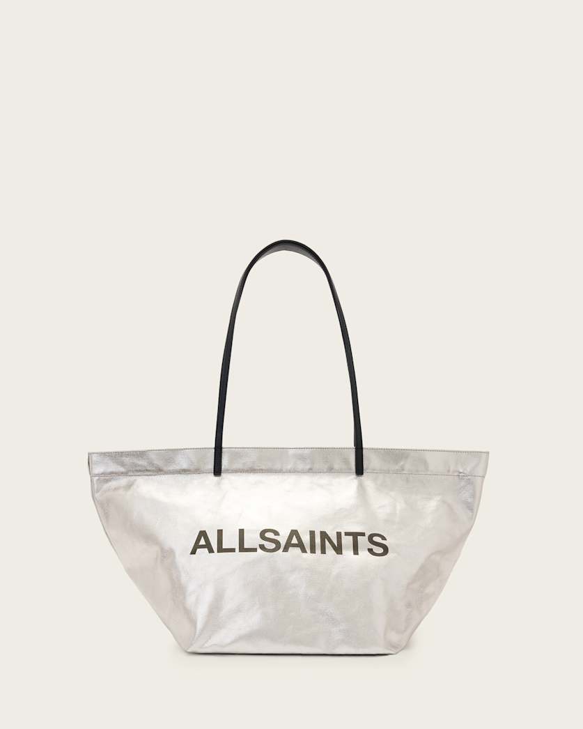 all saints Serafina Canvas Tote Bag Silver
