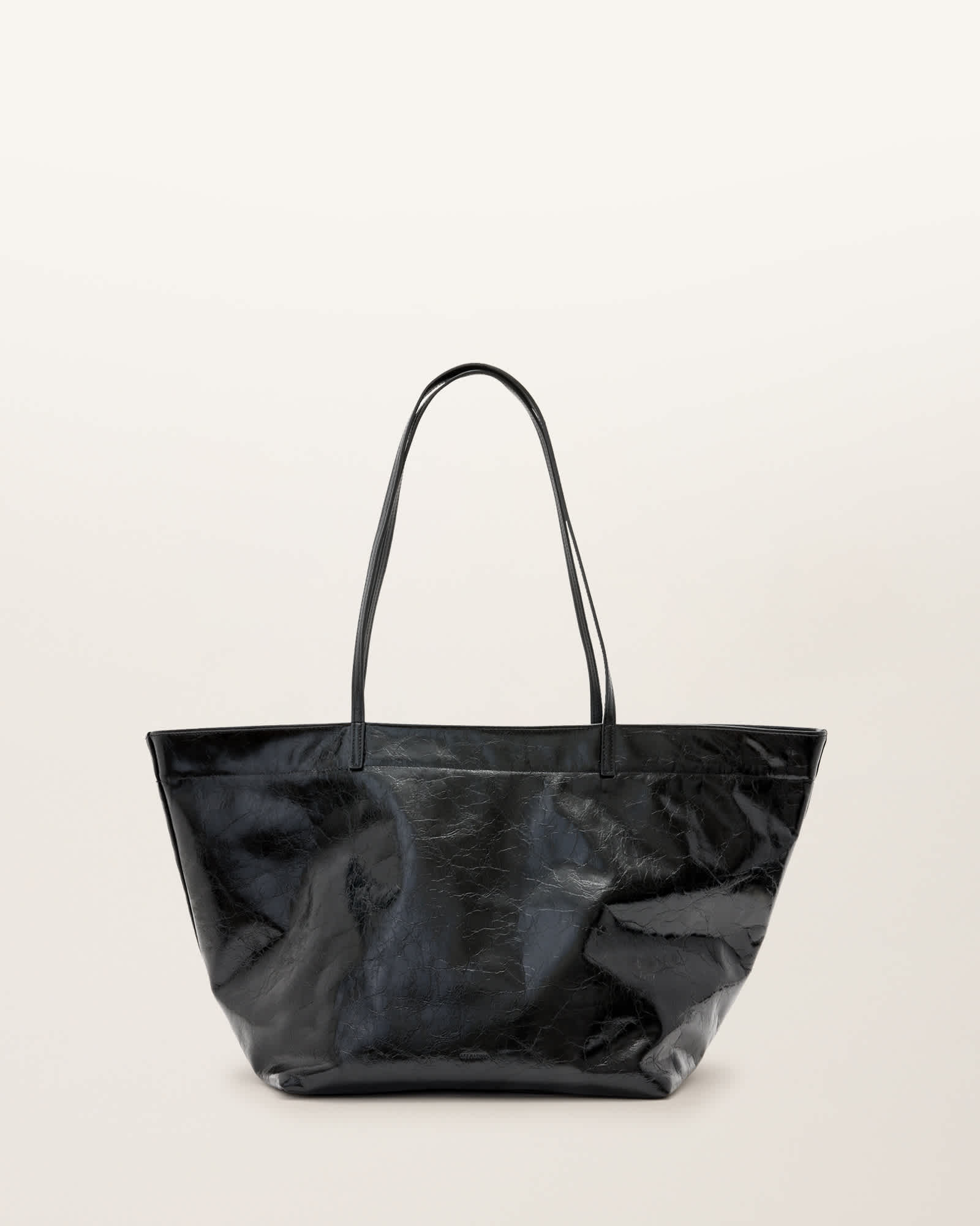 All Saints Serafina Leather Tote Bag Black