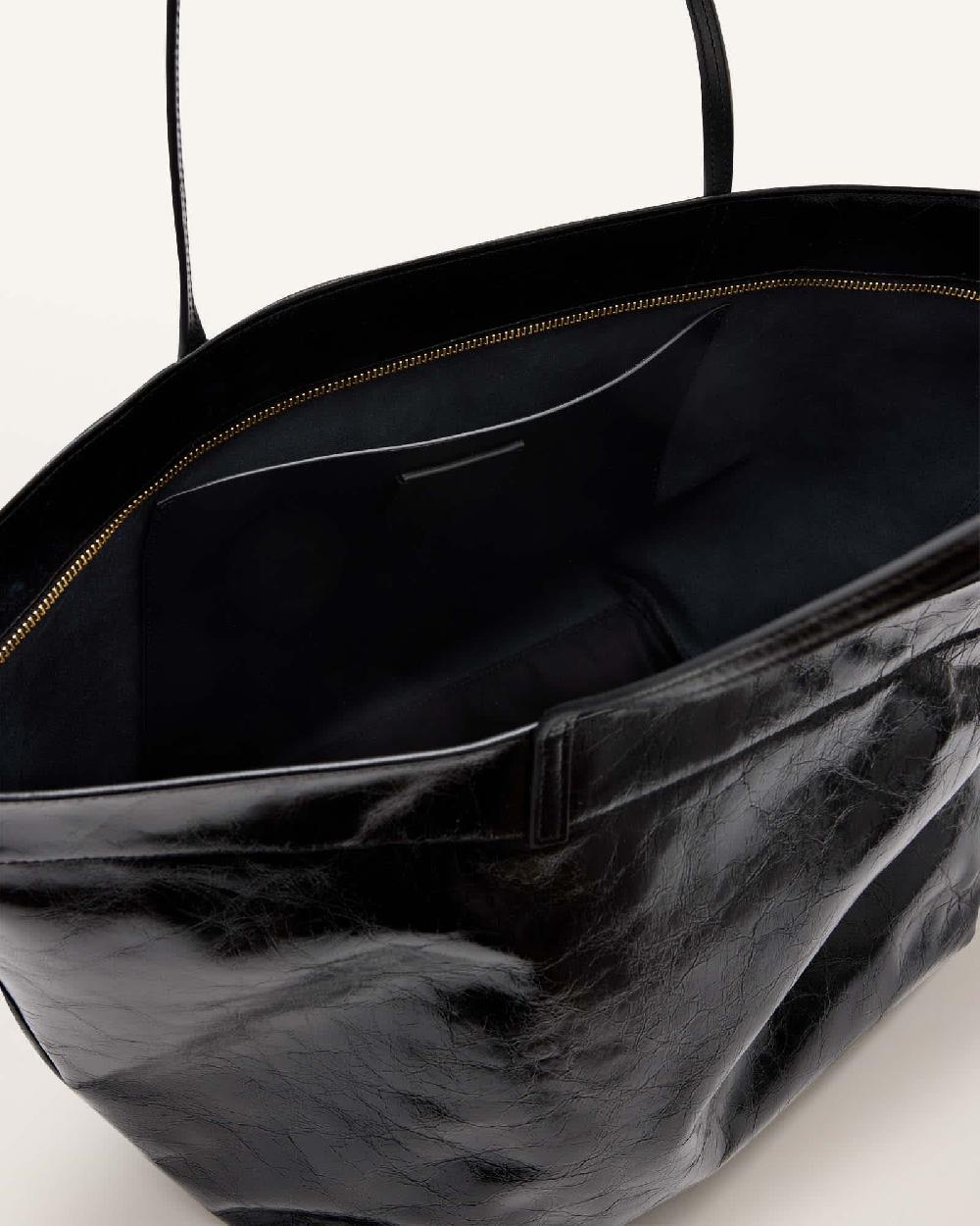 All Saints Serafina Leather Tote Bag Black