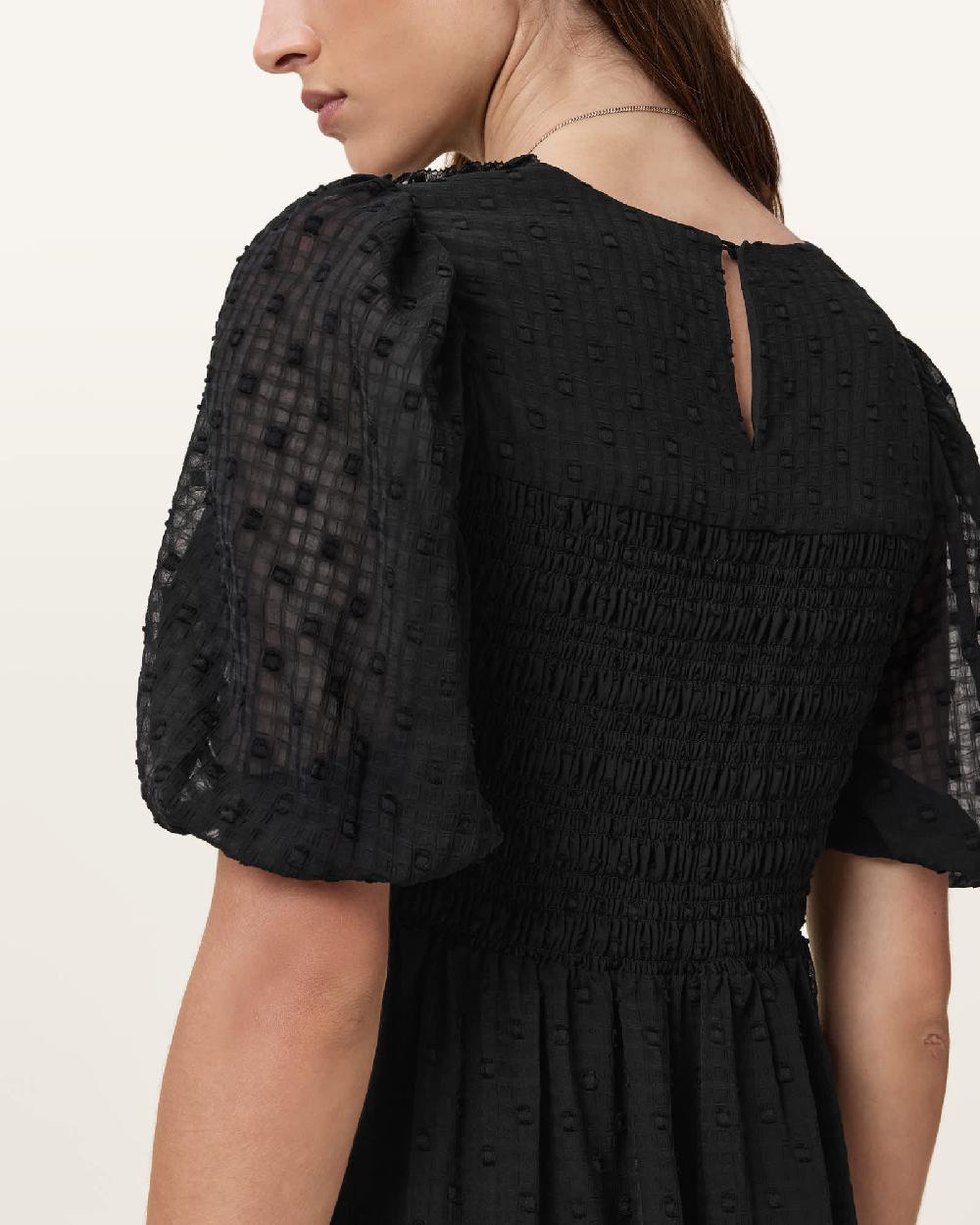 All Saints Serene Midi Dress Black