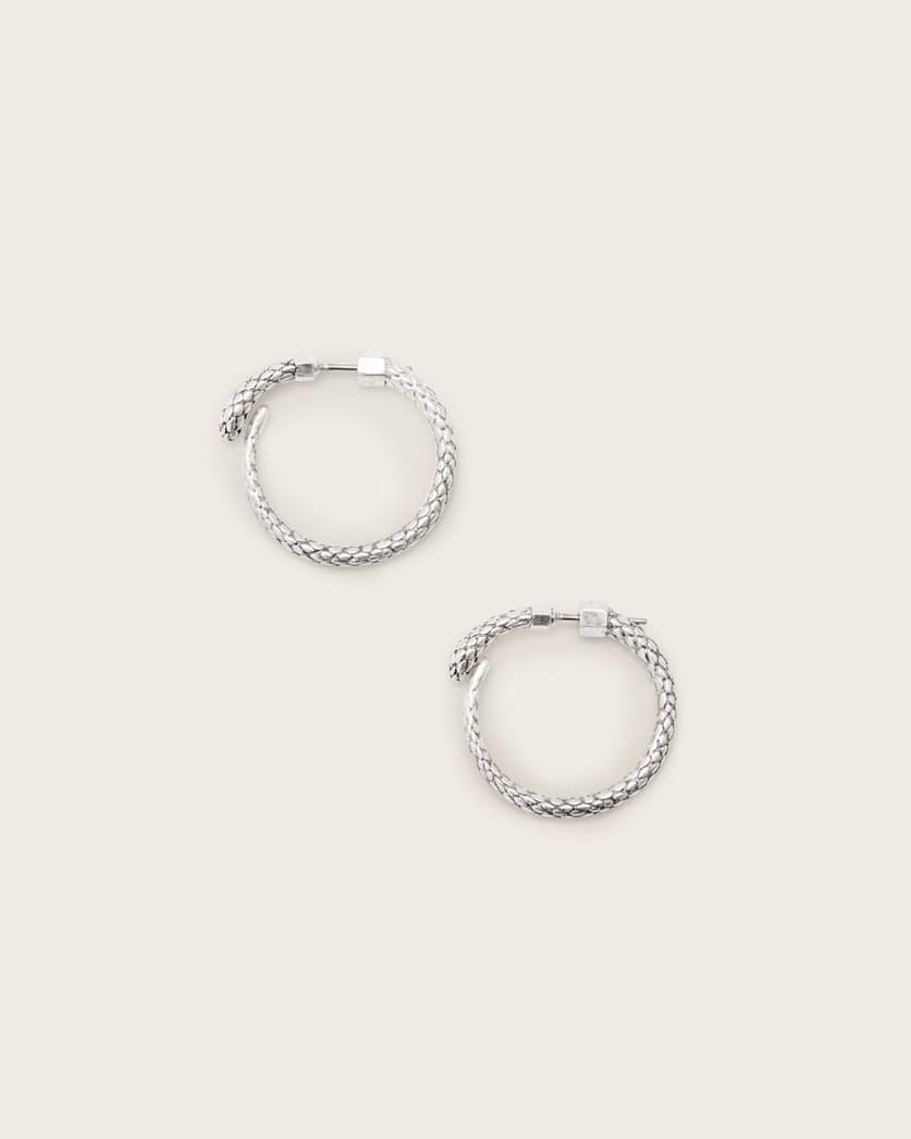 all saints Serpent Small Hoop Earrings Warm Silver