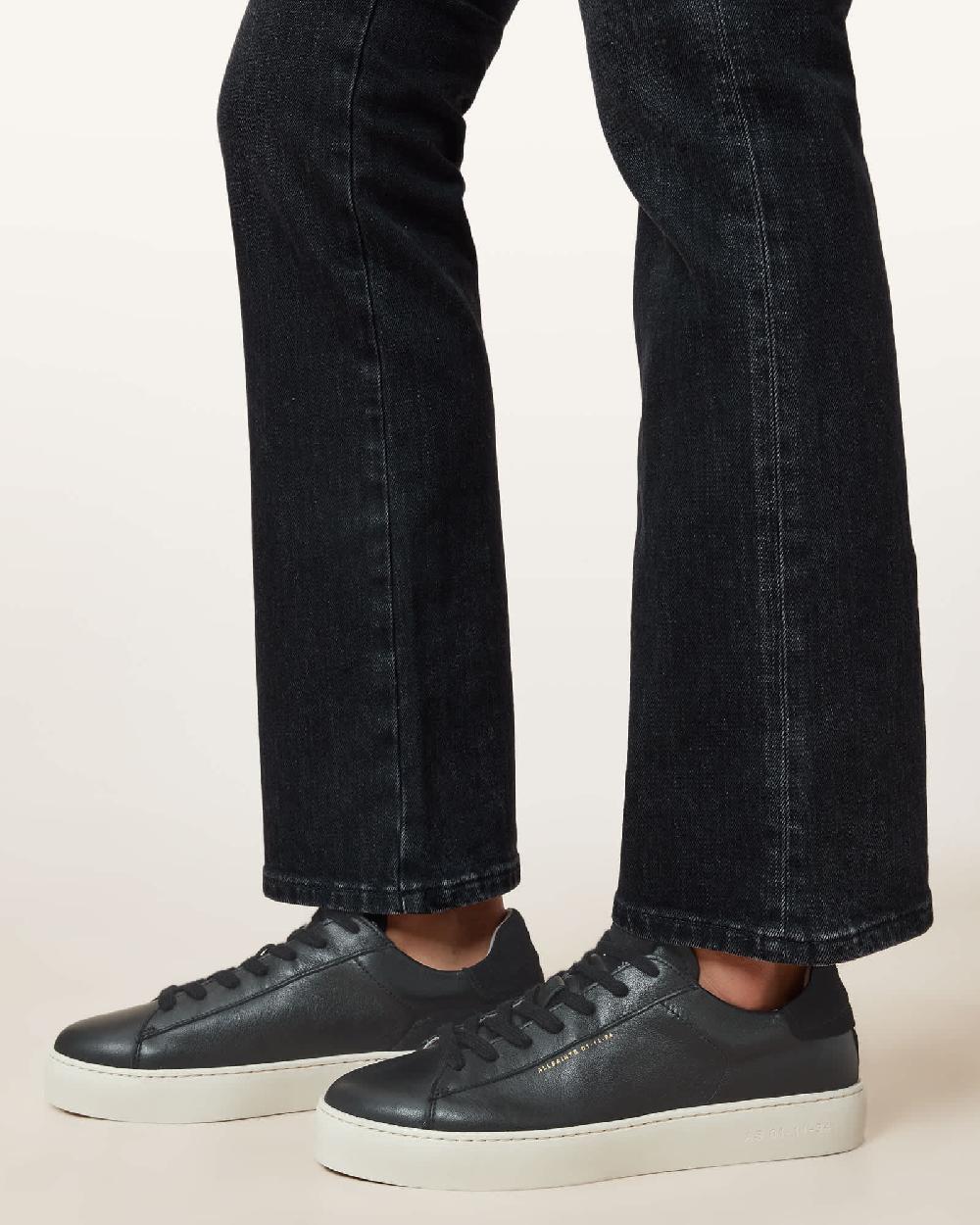 All Saints Shana Low Top Leather Sneakers Black