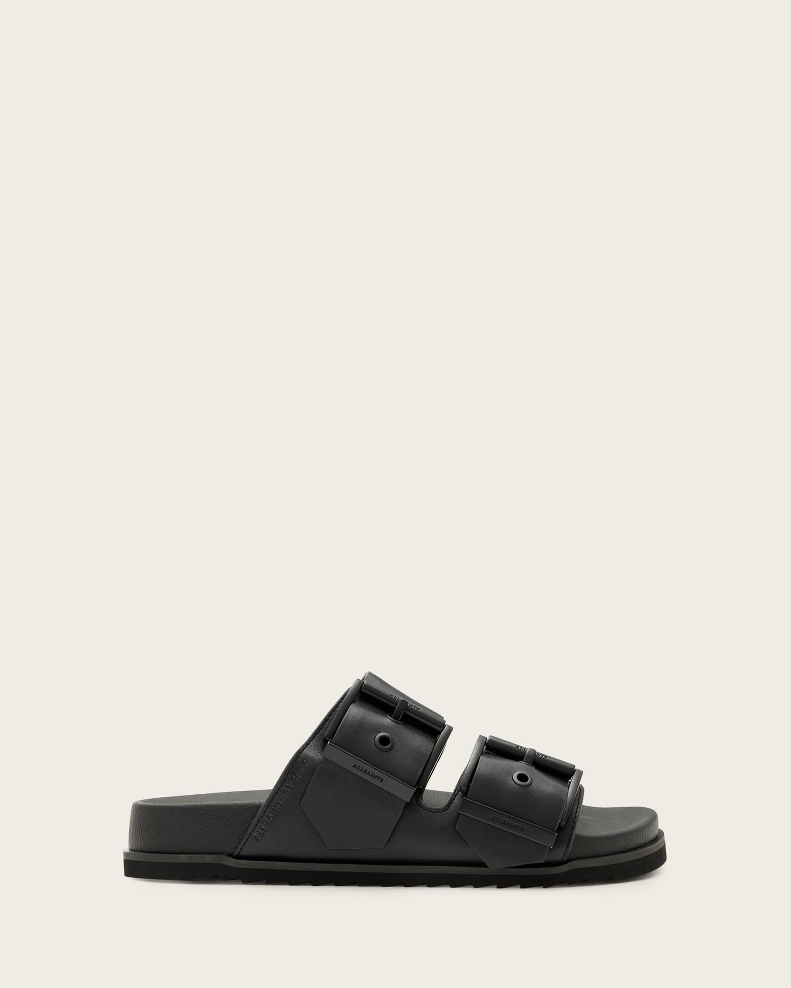 All Saints Sian Leather Buckle Sandals Black