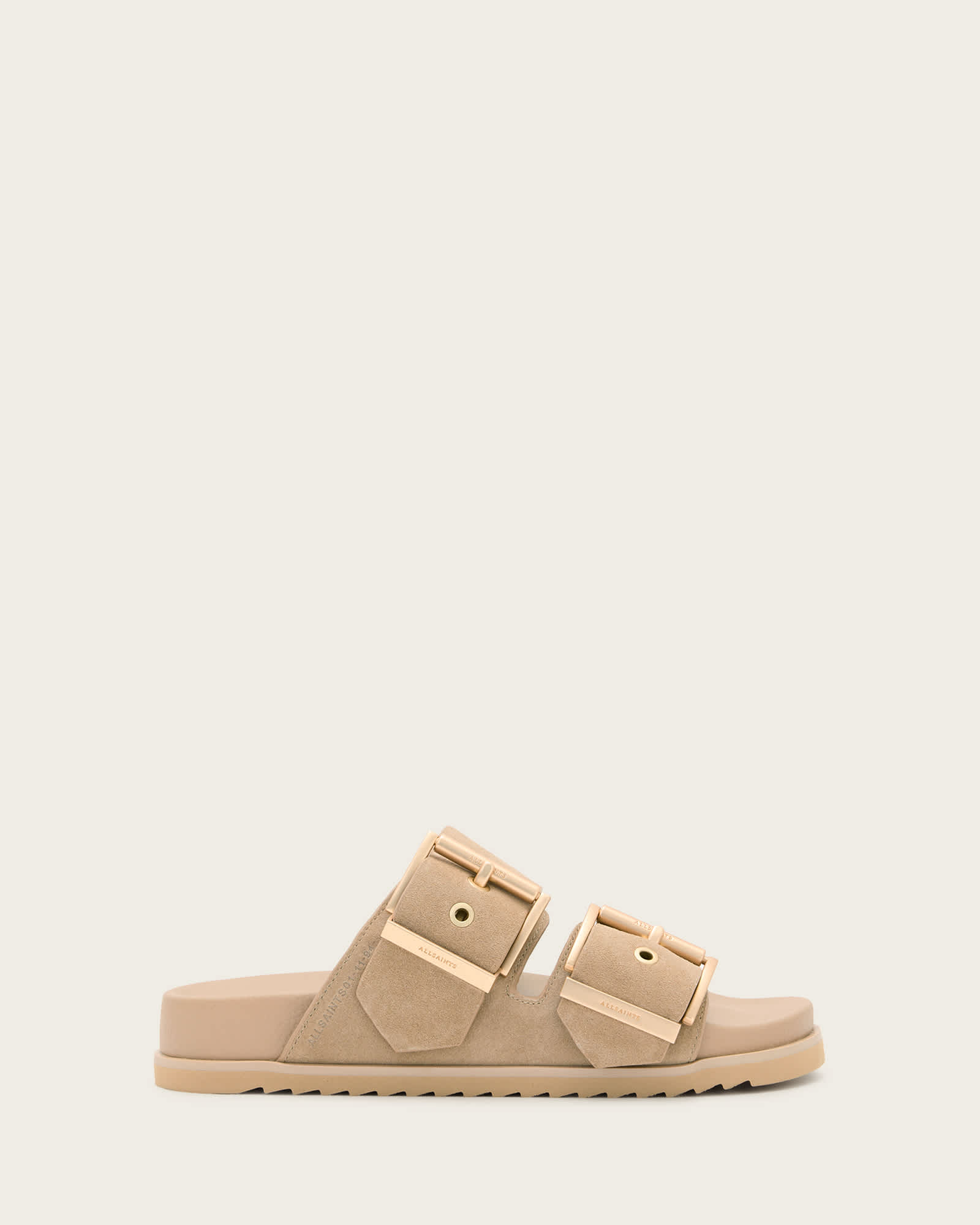 All Saints Sian Leather Buckle Sandals Sand Brown