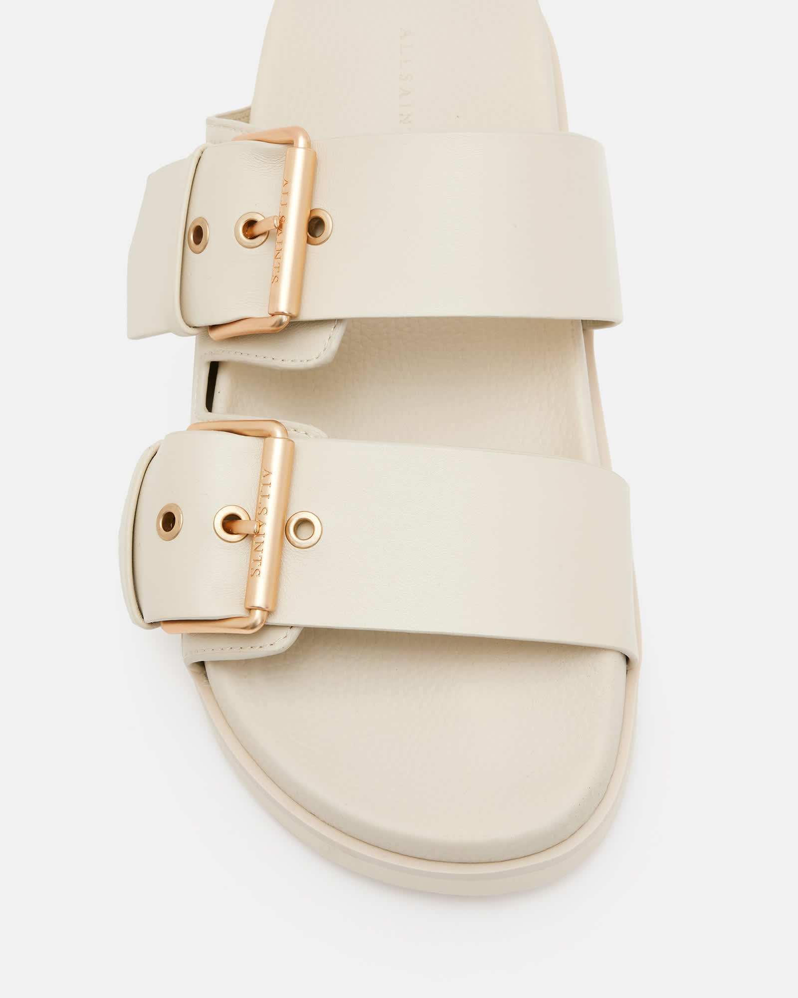 All Saints Sian Leather Sandals Chalk White