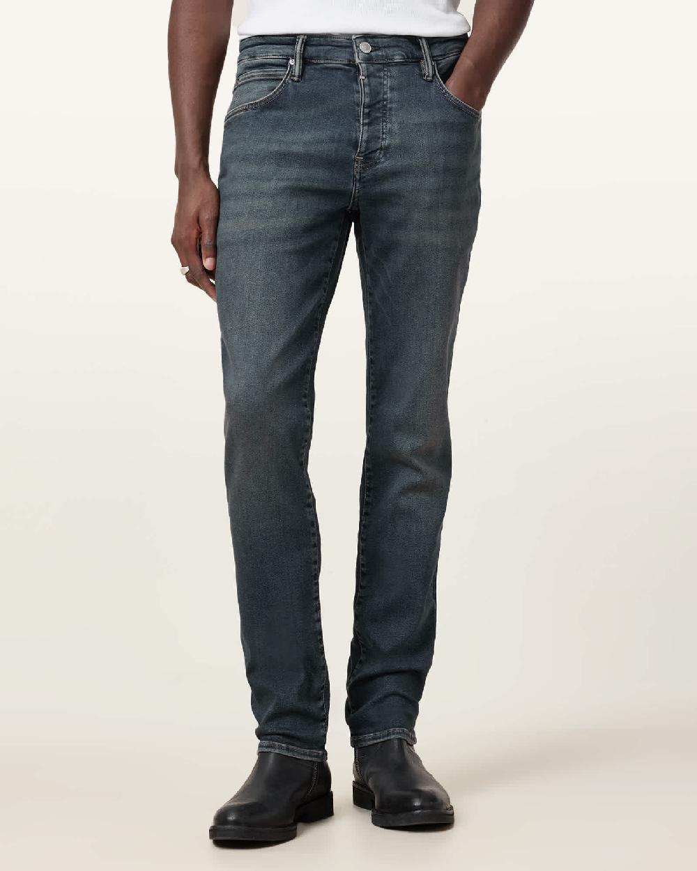 All Saints Sid Skinny Fit Denim Jeans Indigo Blue