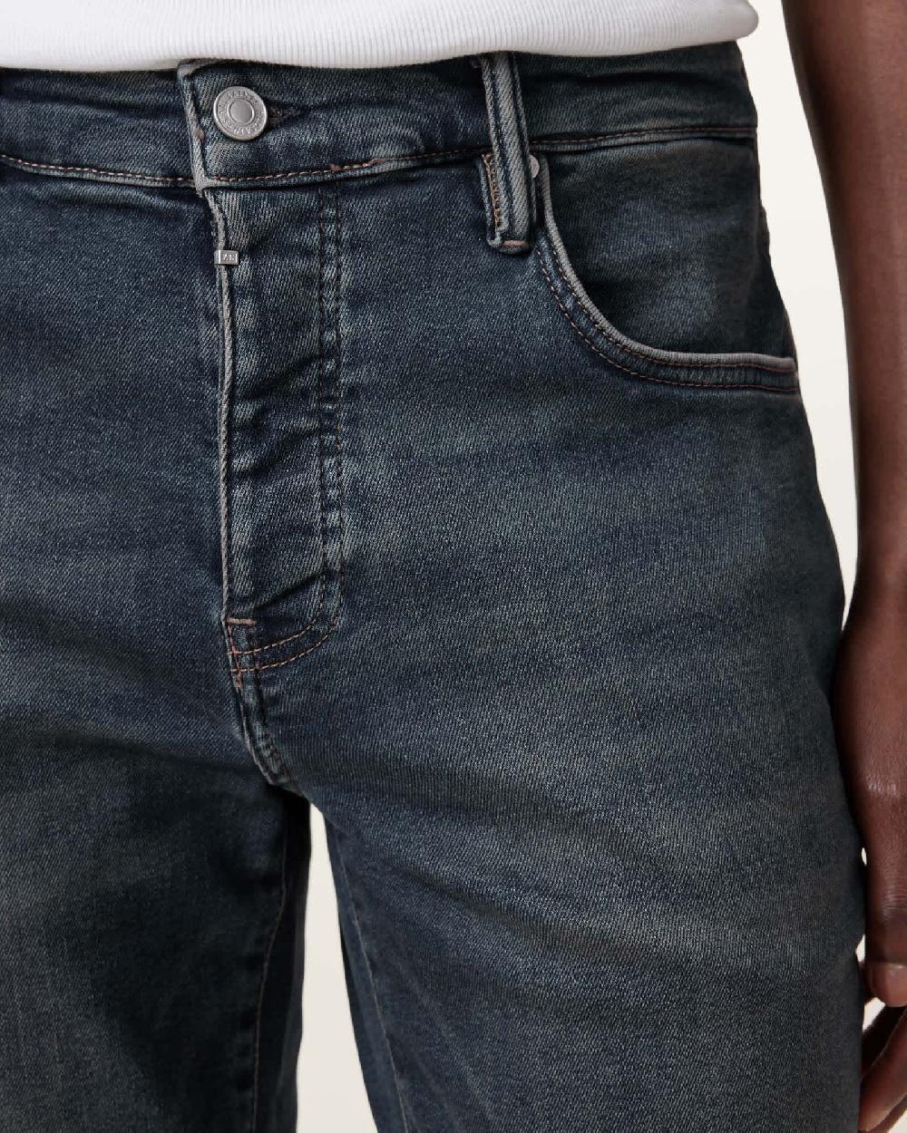 All Saints Sid Skinny Fit Denim Jeans Indigo Blue