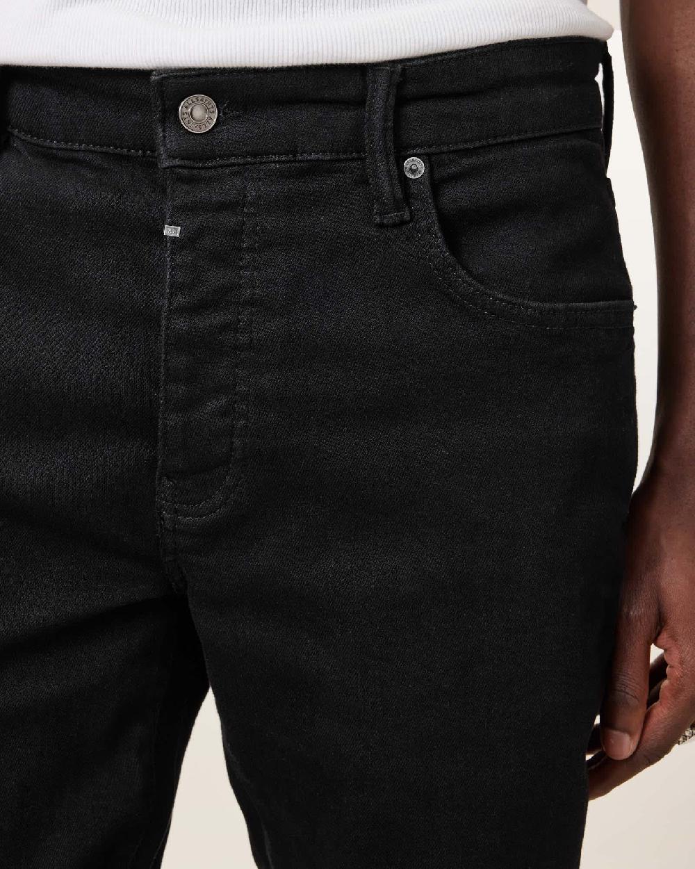 All Saints Sid Skinny Fit Denim Jeans Jet Black