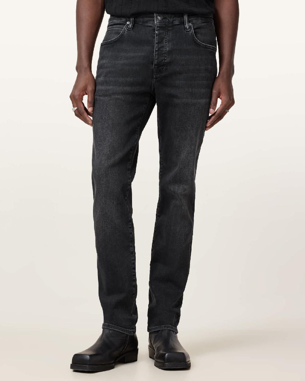 All Saints Sid Skinny Fit Denim Jeans Washed Black