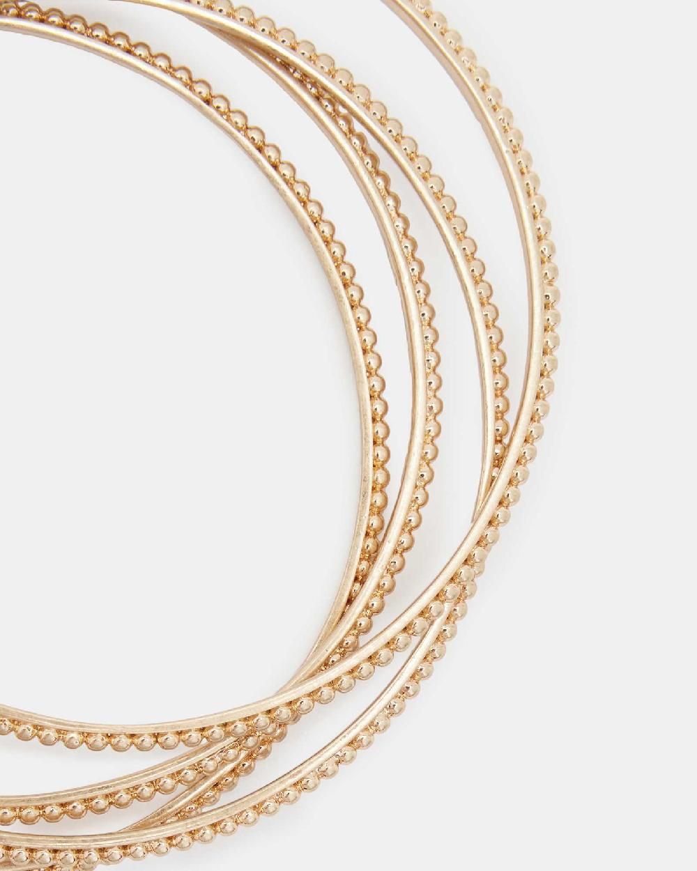 All Saints Sinead Ball Bangle Set Warm Brass