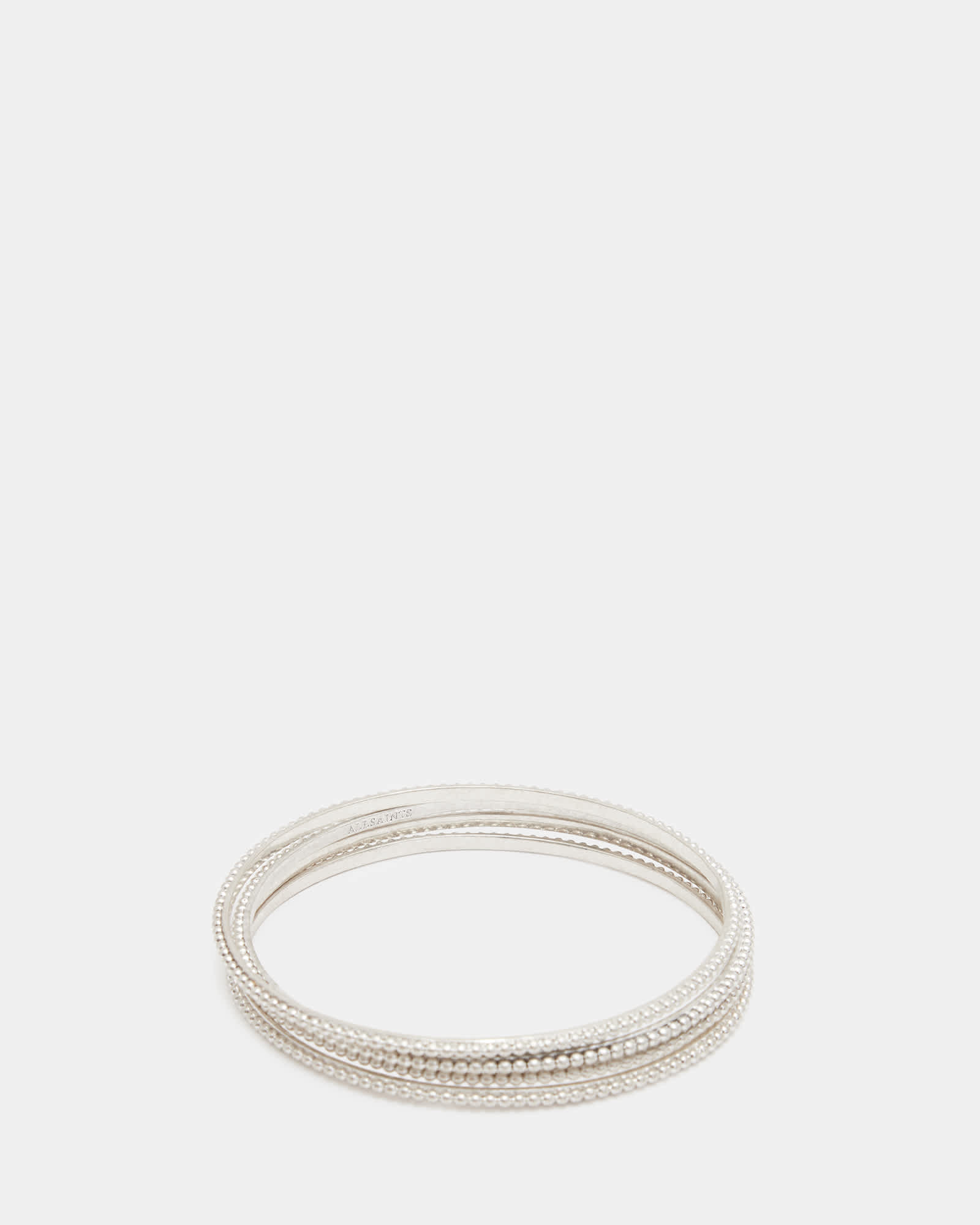 All Saints Sinead Ball Bangle Set Warm Silver
