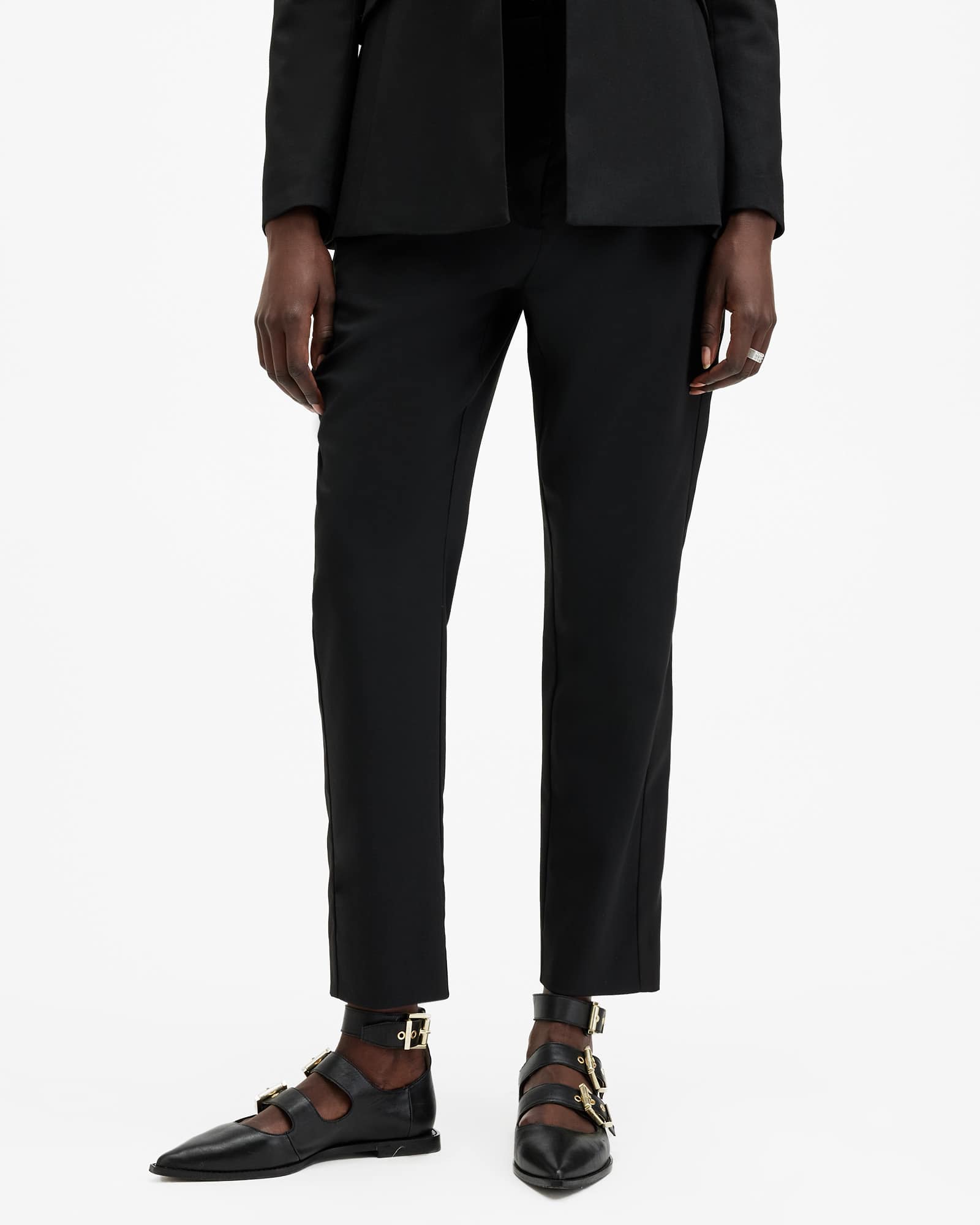 All Saints Sister Tailored Tapered Leg Pants Black