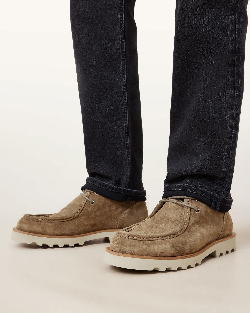 All Saints Skiff Suede Chukka Boots Stone Grey