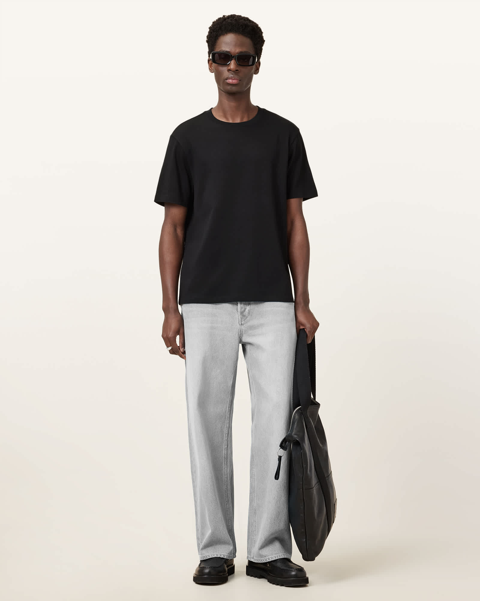 All Saints Slater Crew Neck T-Shirt Jet Black