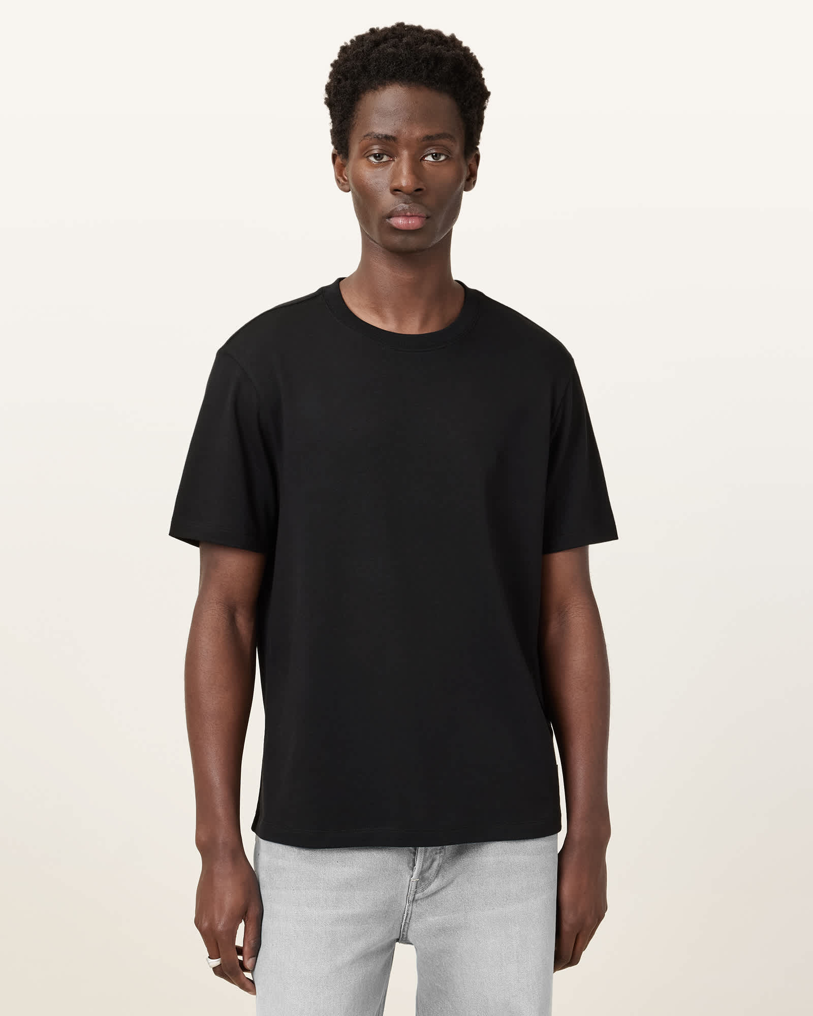 All Saints Slater Crew Neck T-Shirt Jet Black
