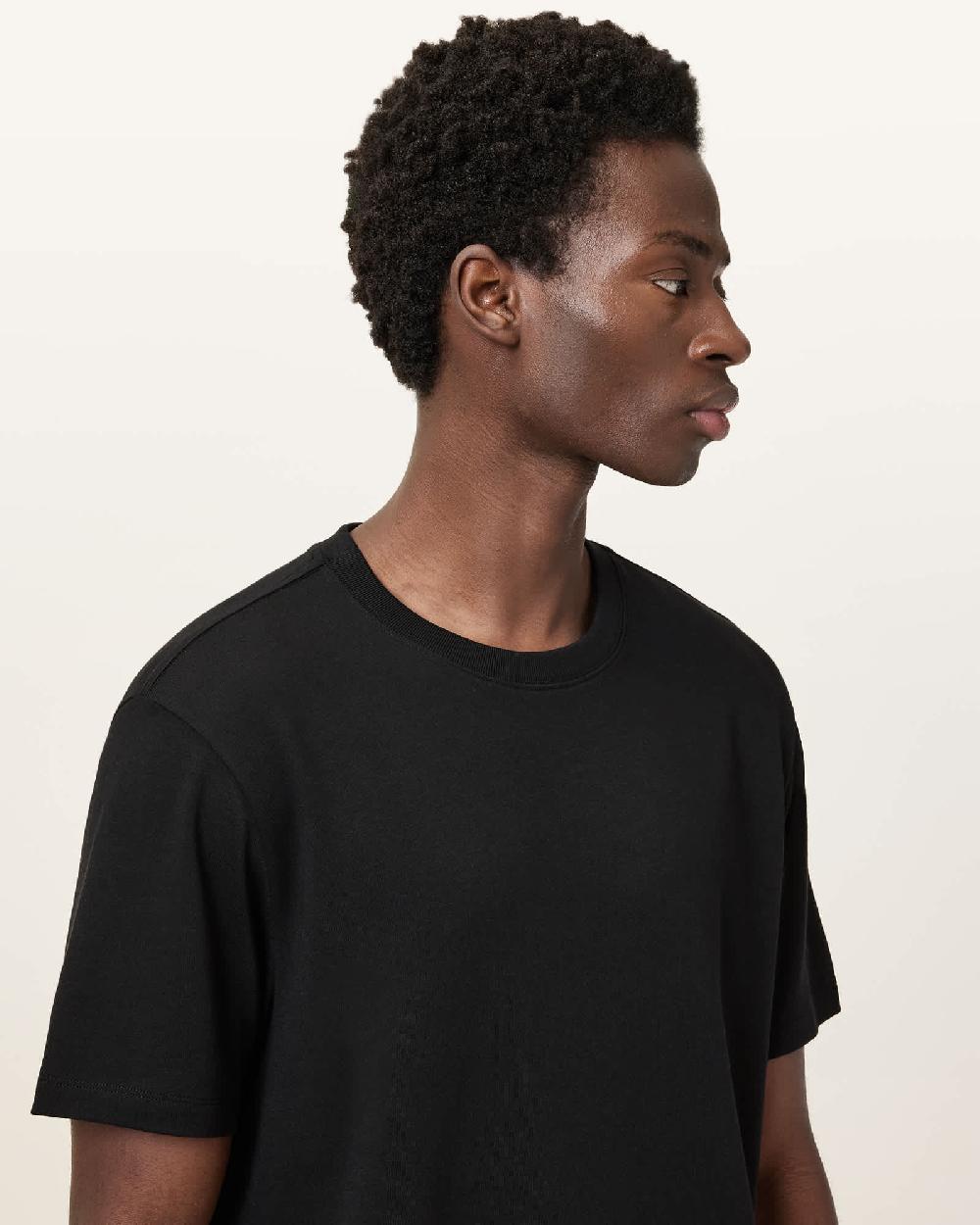 All Saints Slater Crew Neck T-Shirt Jet Black