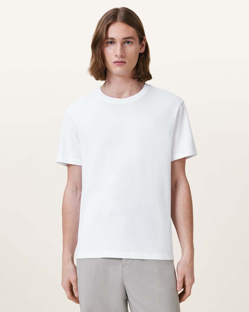 all saints Slater Crew Neck T-Shirt Optic White