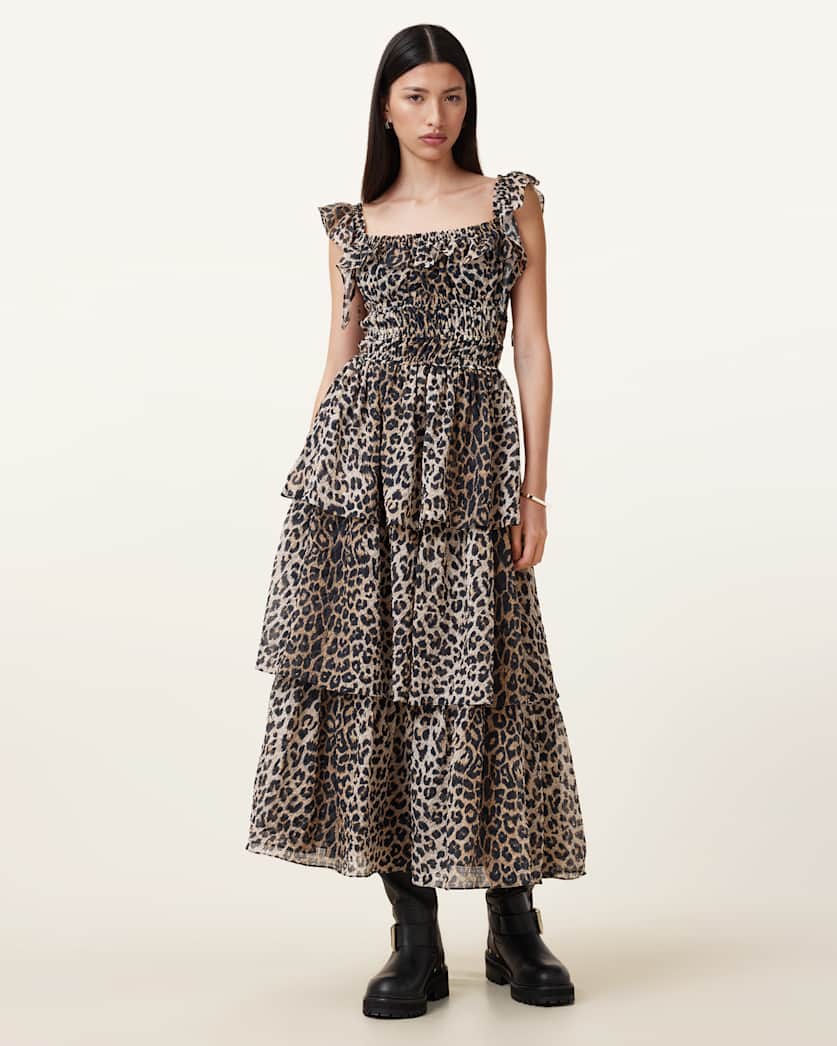 all saints Solanda Maxi Dress Leppo Yellow