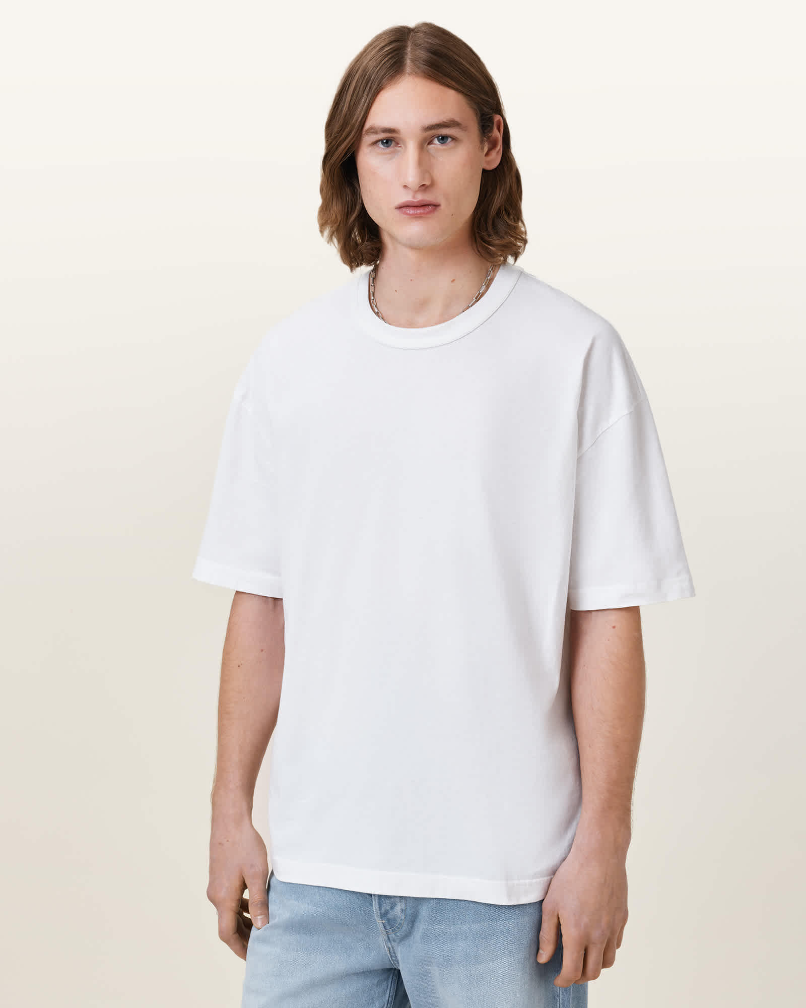 All Saints Sonny Short Sleeve T-Shirt Chalk White
