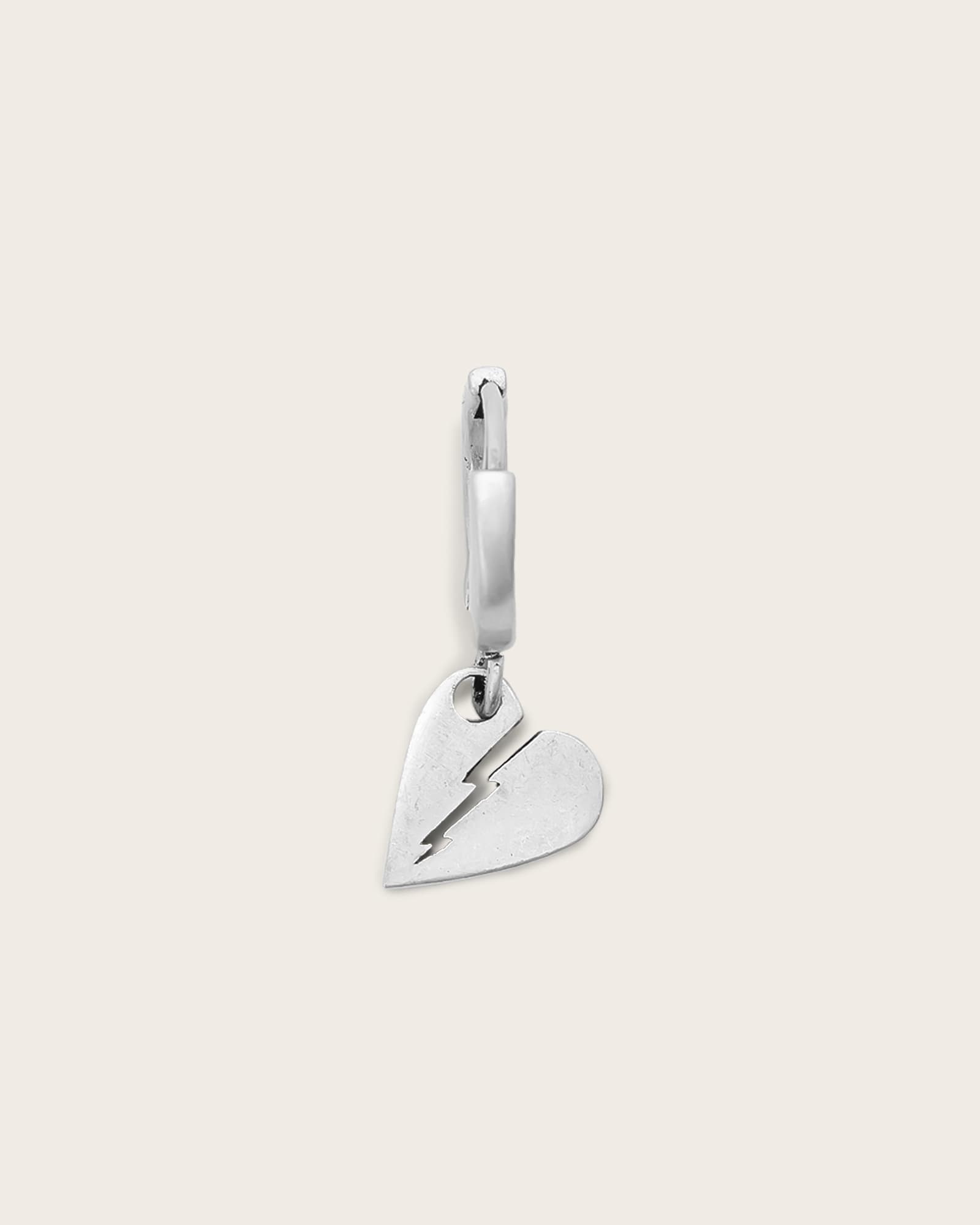 All Saints Split Heart Hoop Earring Warm Silver