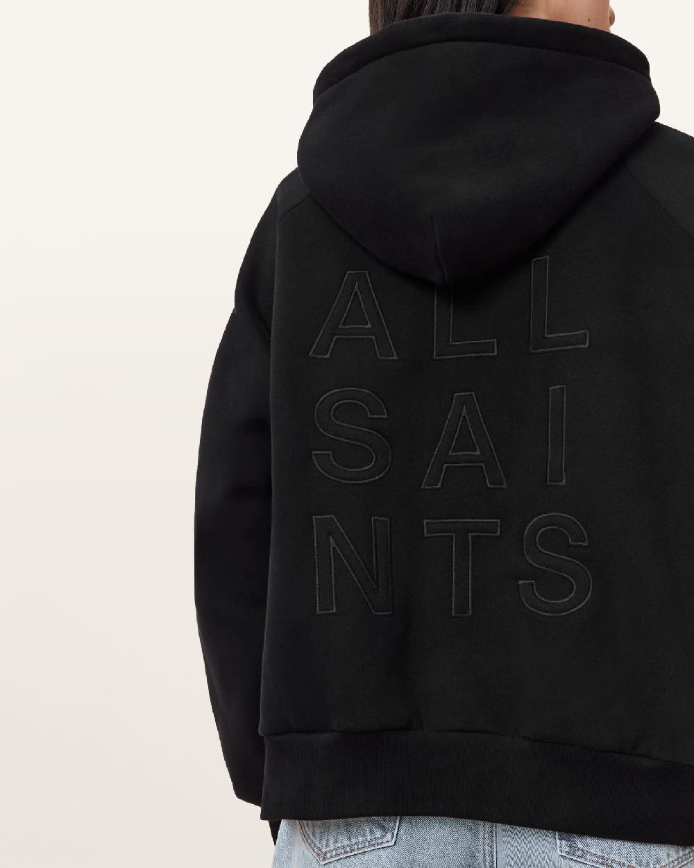 All Saints Stacks Talon Oversized Hoodie Black