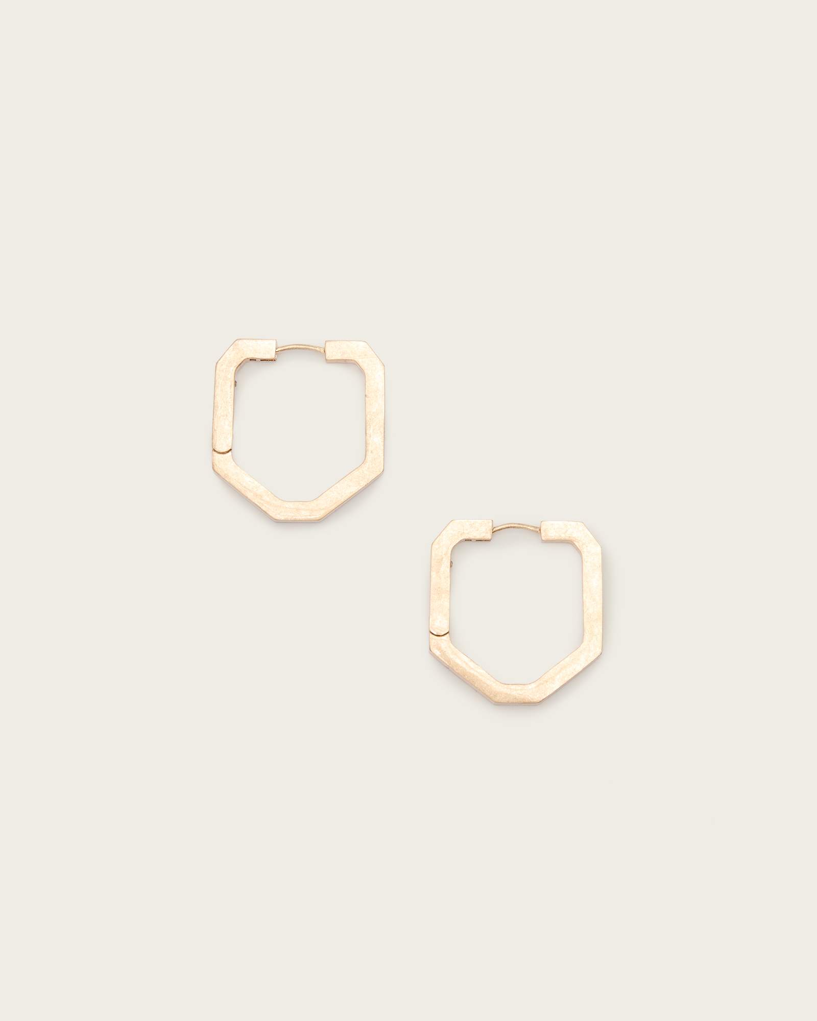 All Saints Stella Hex Hoop Earrings Warm Brass