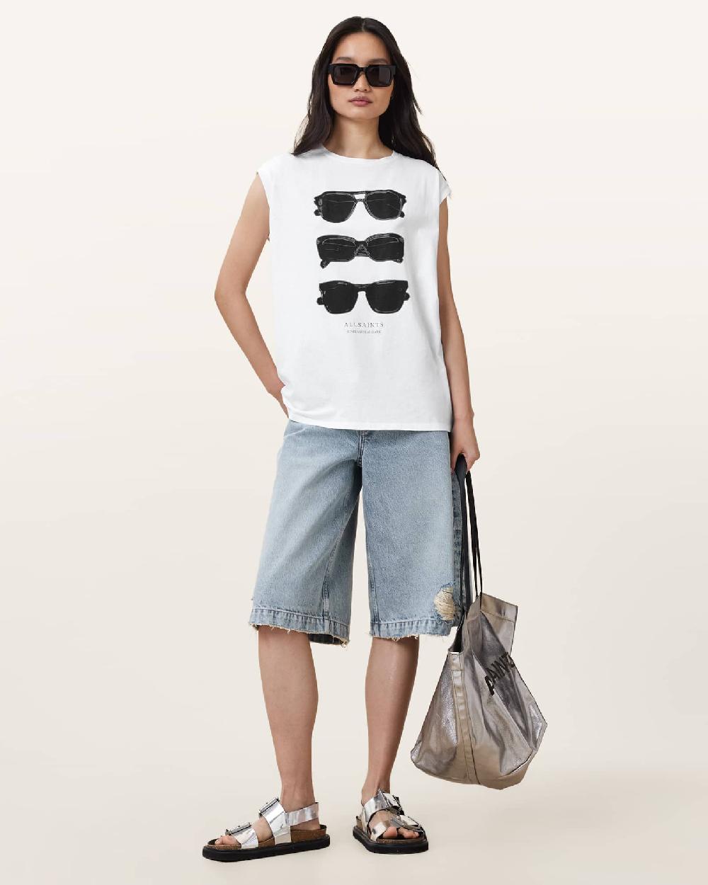 All Saints Sunnies Brooke Tank Top Optic White