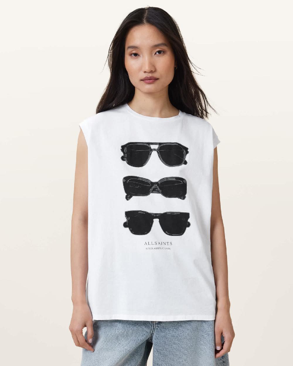 All Saints Sunnies Brooke Tank Top Optic White
